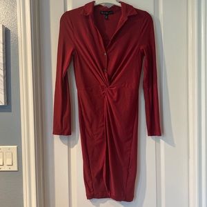 BOGO Derek Heart burgundy casual button down dress